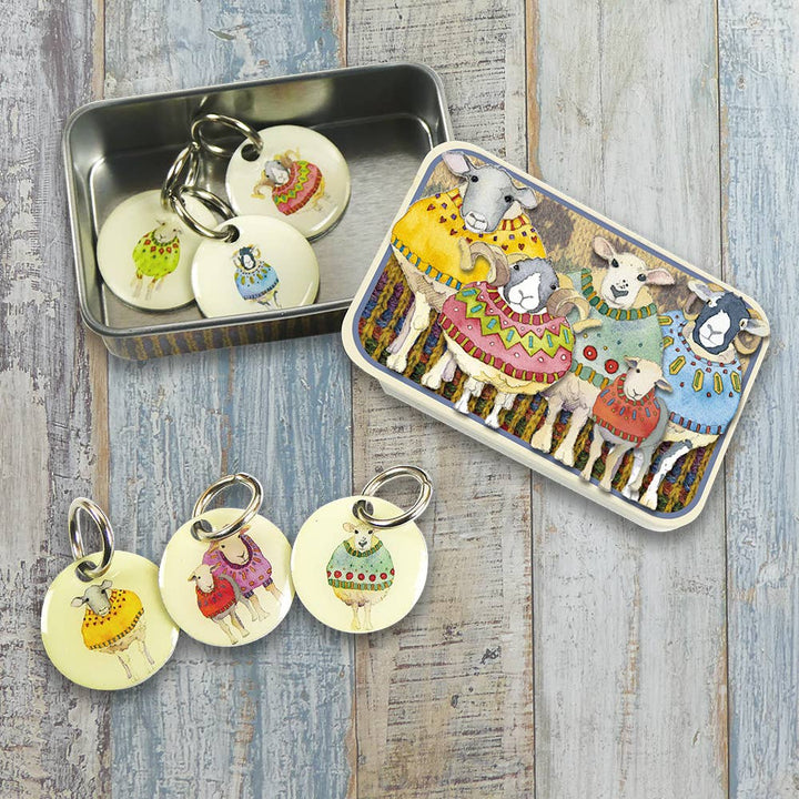 Sheep In Sweaters II Stitch Markers In A Pocket Tin