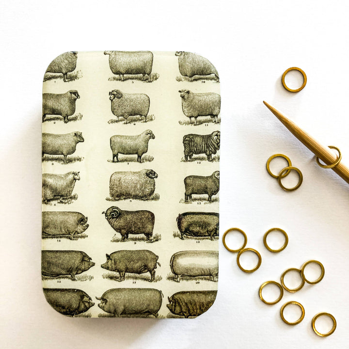 Sheep and Pigs notions tin