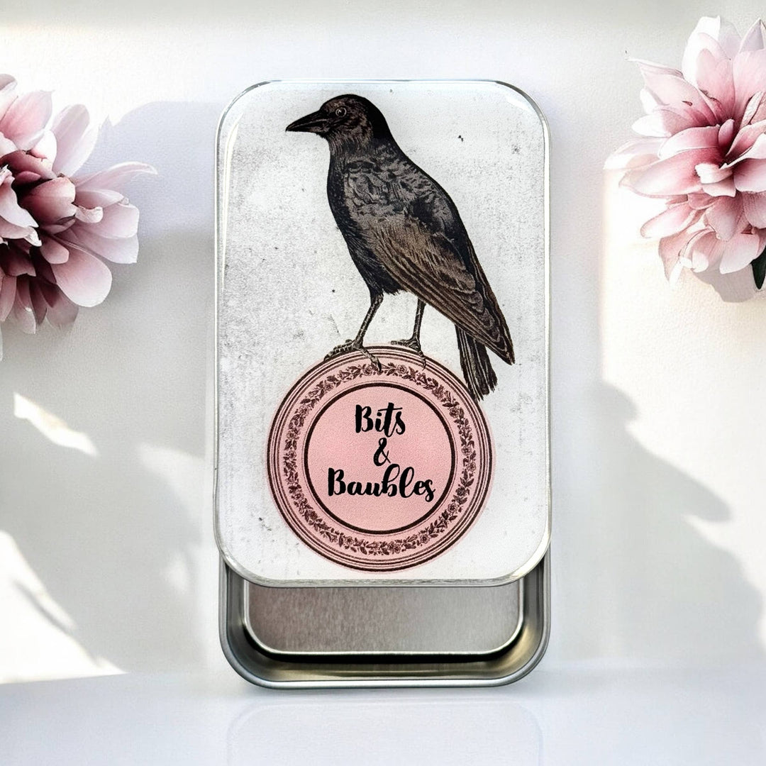 Bits & Baubles Crow Notions Tin