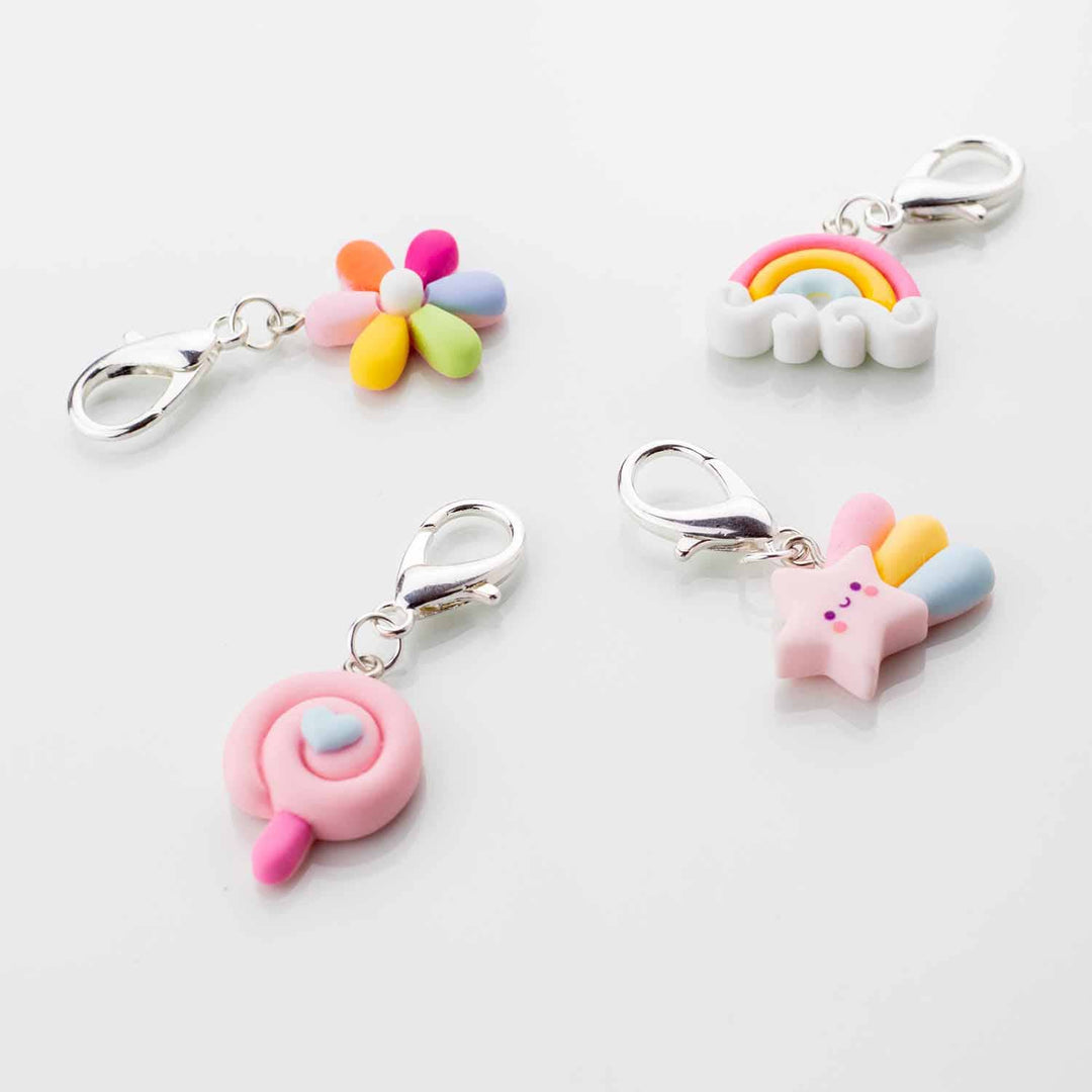 Twice Sheared Sheep Hippy Rainbow Flower Crochet Stitch Marker