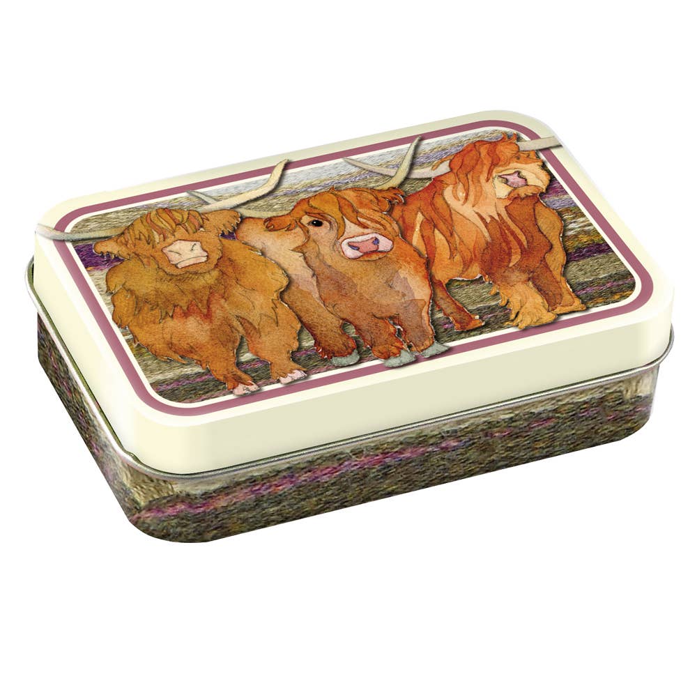 Highland Coos . Mini Hinged Tin