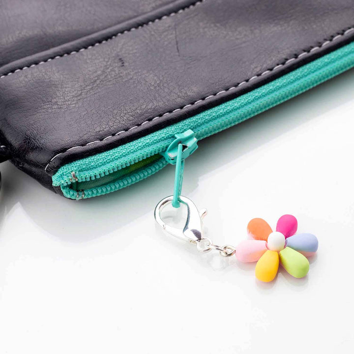 Twice Sheared Sheep Hippy Rainbow Flower Crochet Stitch Marker
