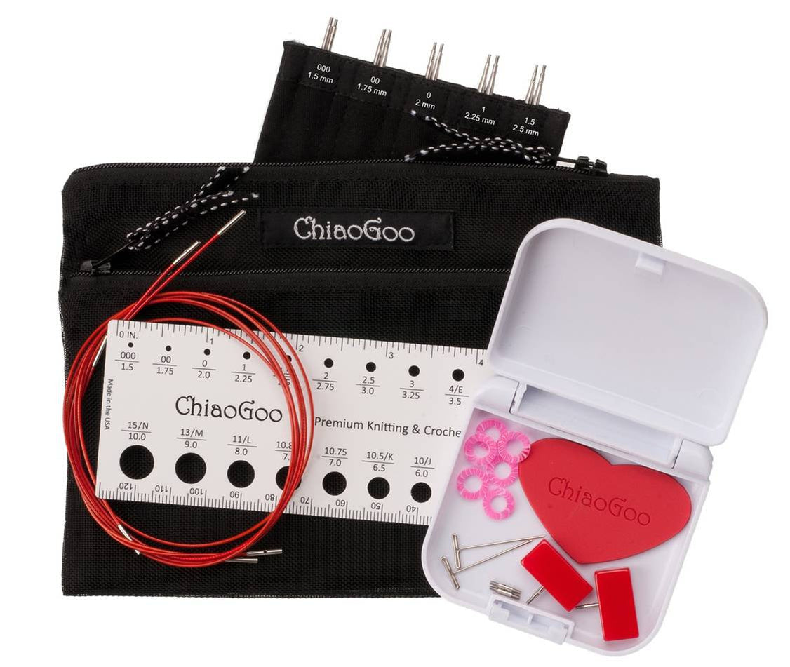 Chiaogoo - 5" twist interchangeable needle set red lace mini US000-1.5
