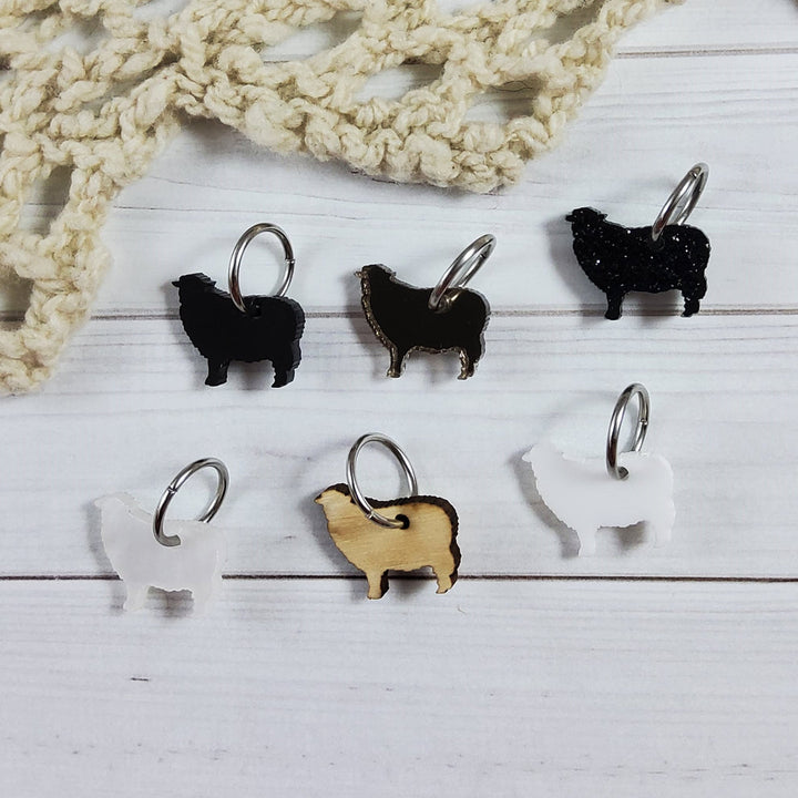 Katrinkles - Acrylic Sheep Stitch Marker Set - Card of 6
