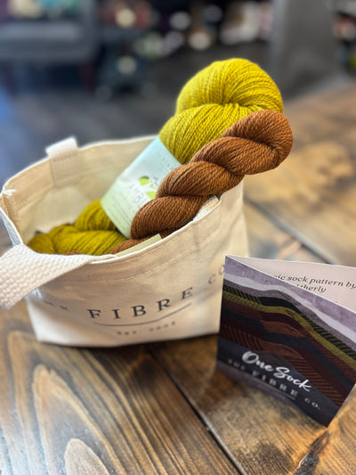 The Fibre Co. Amble Sock Set with pattern and petite tote