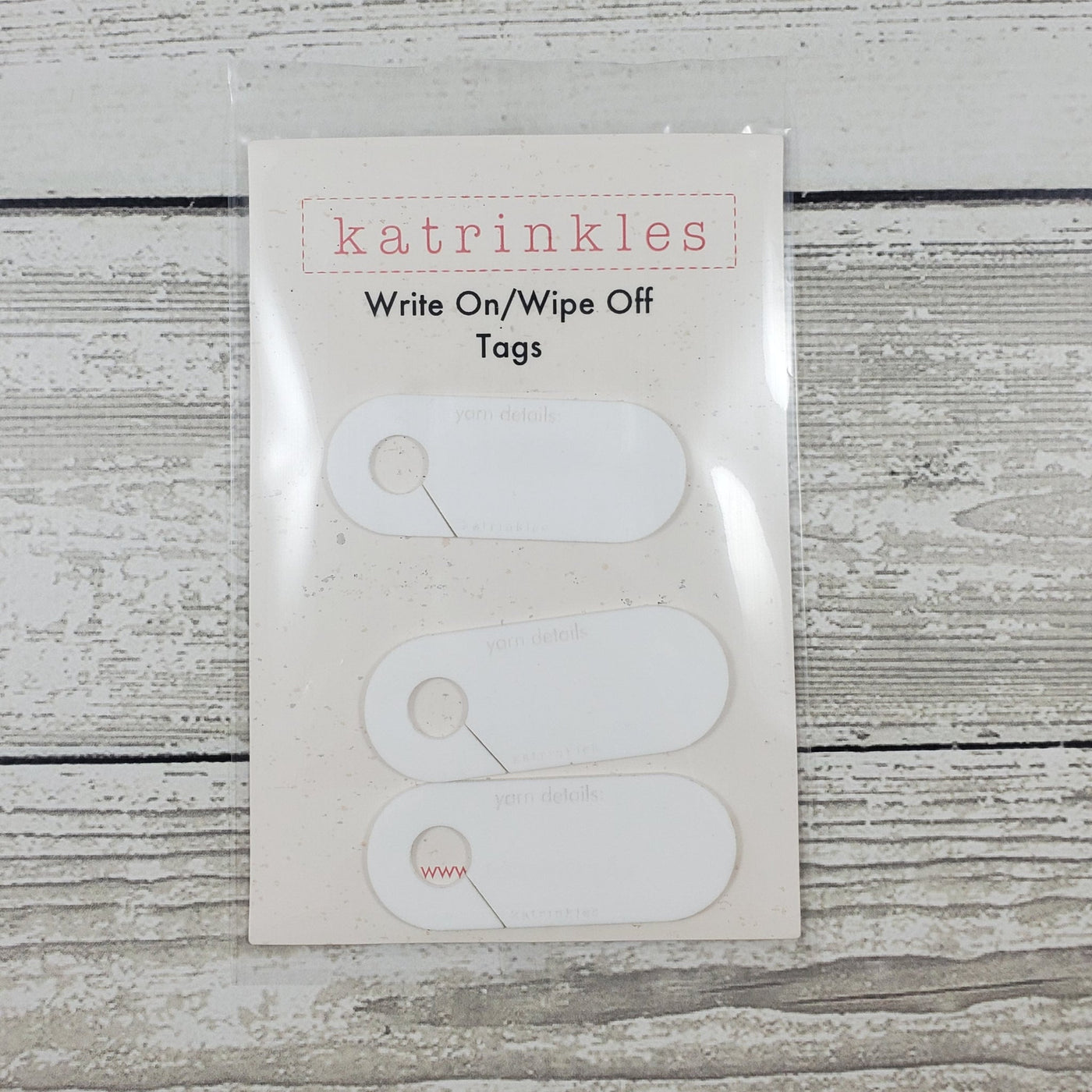 Katrinkles - Write on/Wipe off White Skein Label Tags