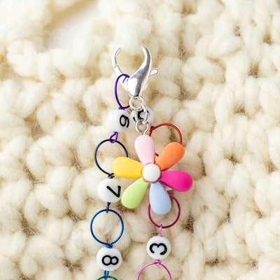 Hippy Rainbow Flower Crochet Stitch Marker