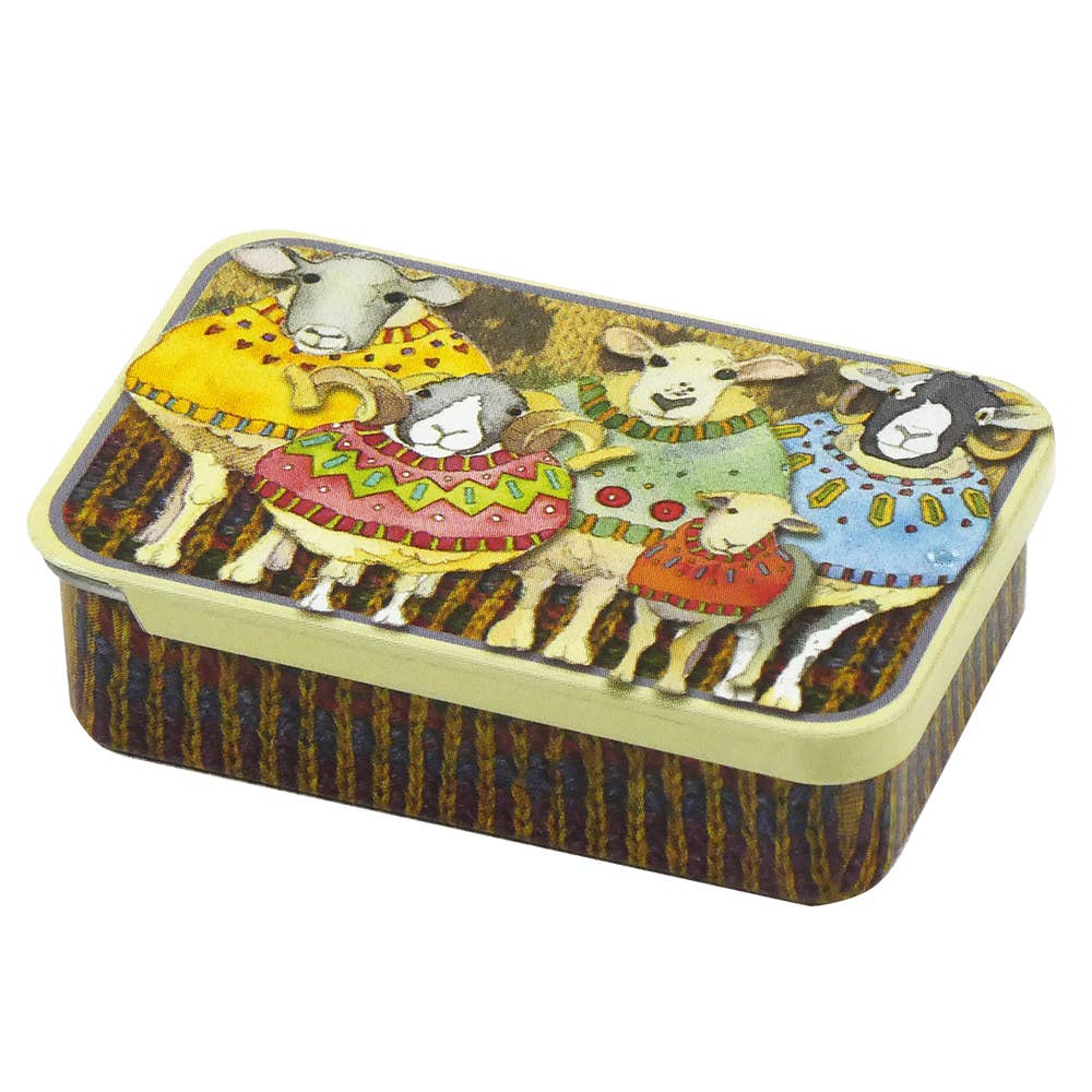 Sheep In Sweaters II Stitch Markers In A Pocket Tin