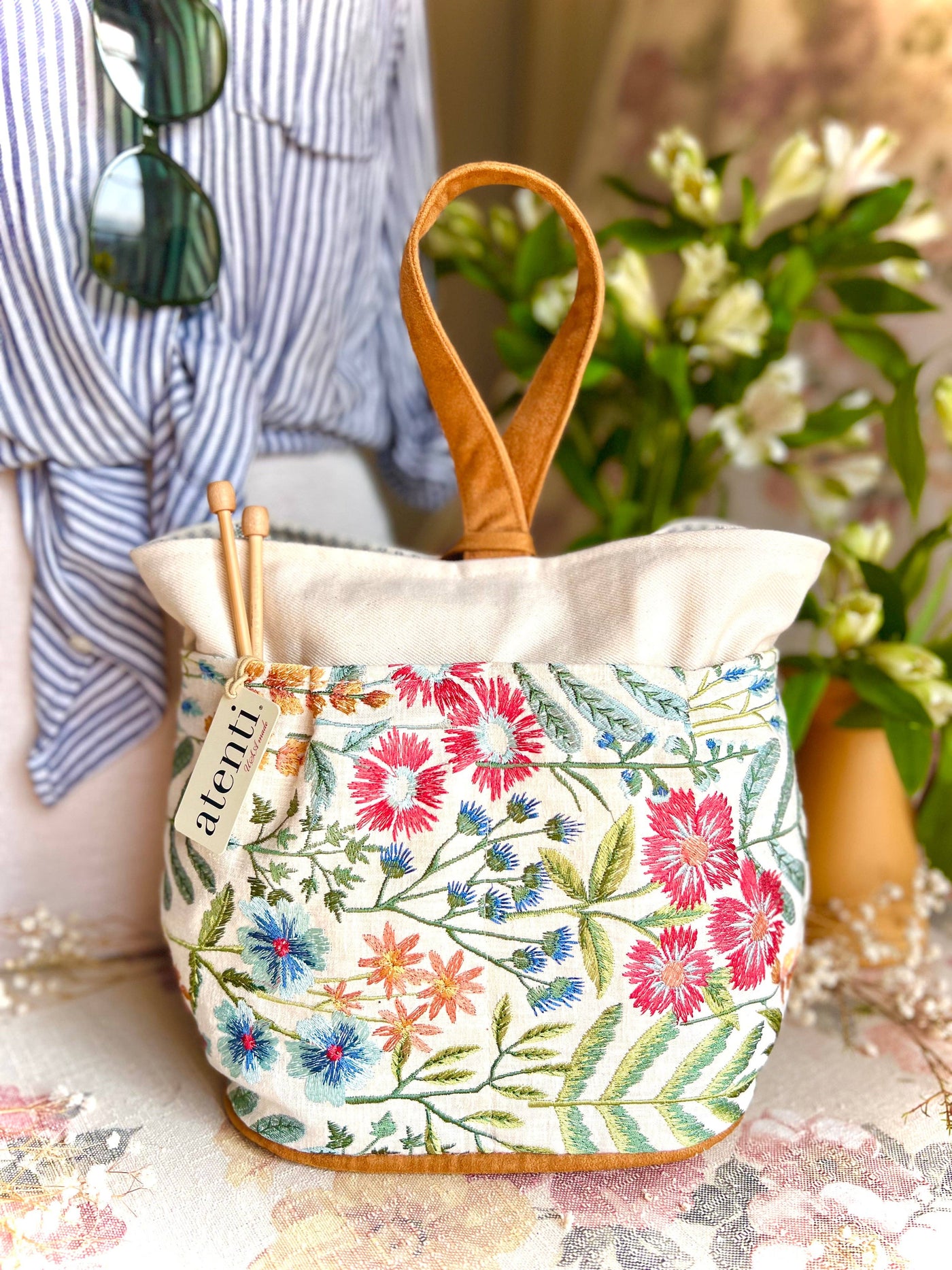 Knitting/Crochet Organizer Project Bag Wildflower Tall Caddy
