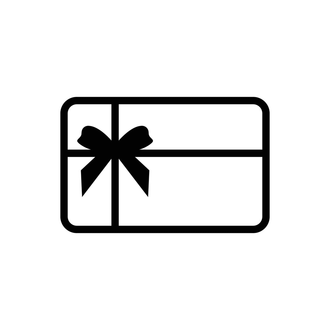 Black gift card icon with a bow on a white background