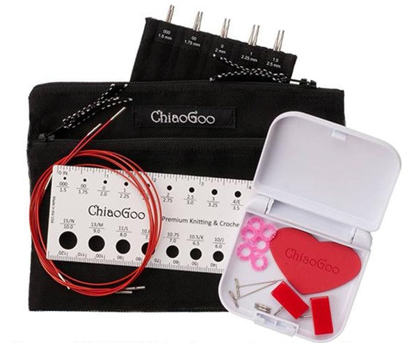 Chiaogoo - 4" twist interchangeable needle set red lace mini US000-1.5