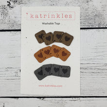 Faux Suede Solid Heart Square Tags
