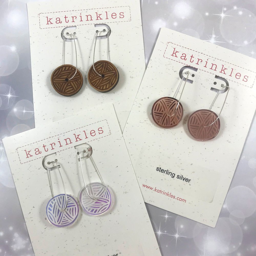 Katrinkles Holiday Collection 2022 Yarn Hoop Earrings