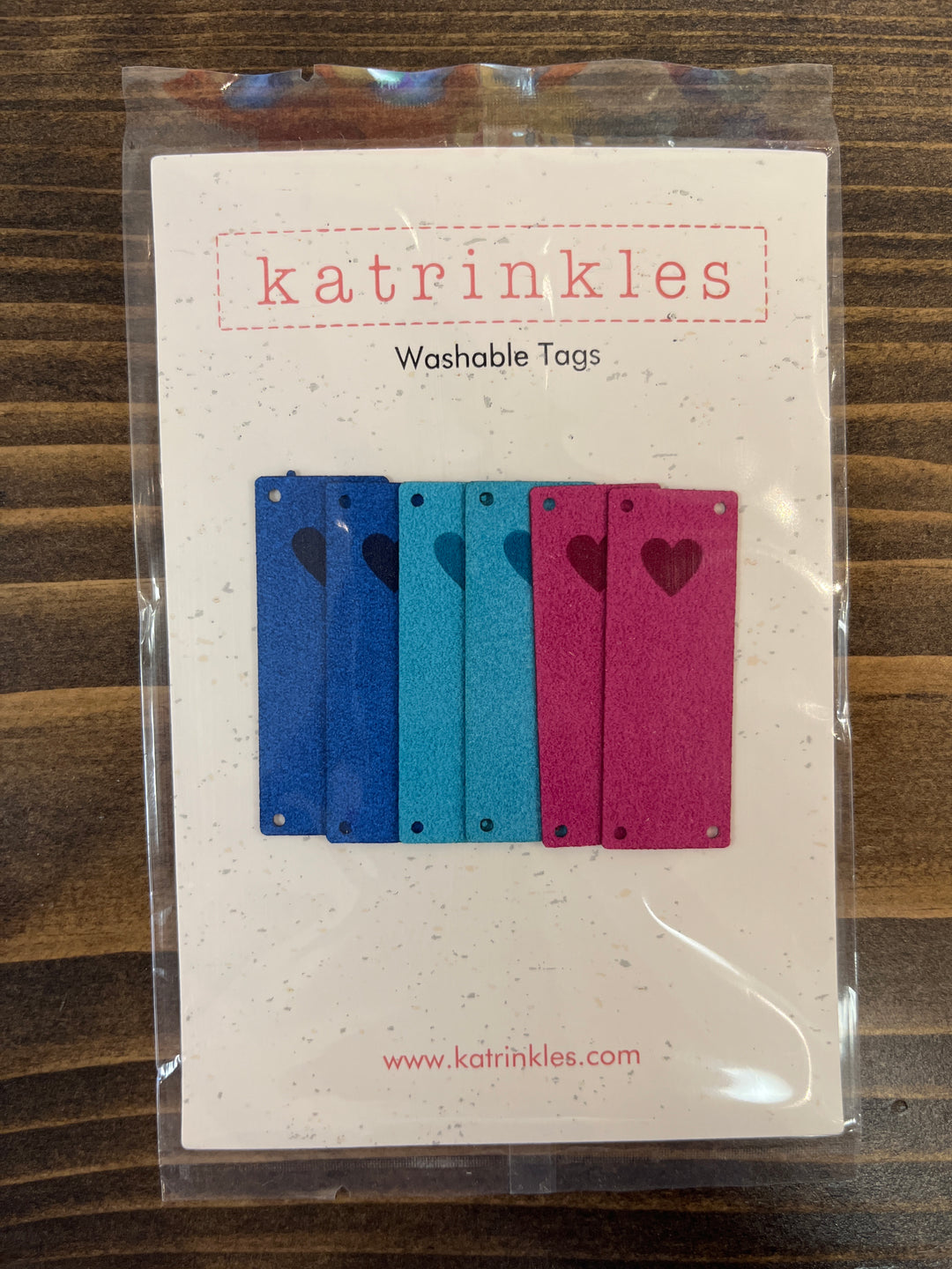 Katrinkles Faux Suede Heart Foldover Tags