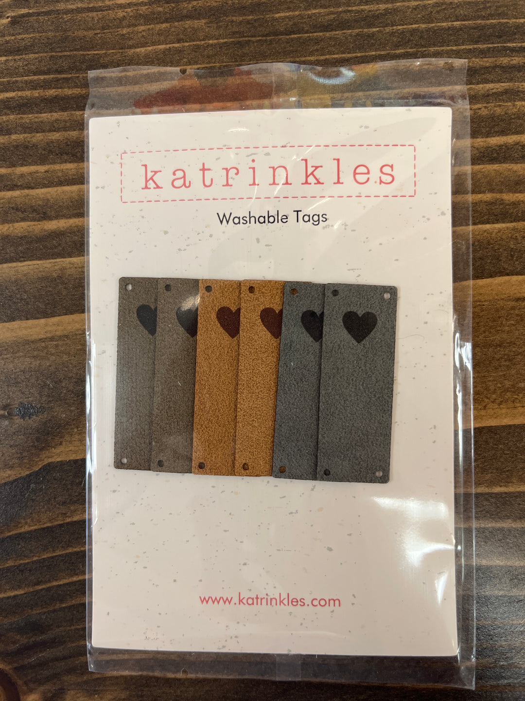 Katrinkles Faux Suede Heart Foldover Tags
