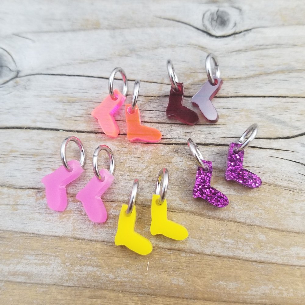 Katrinkles Acrylic Tiny Sock Stitch Marker Set